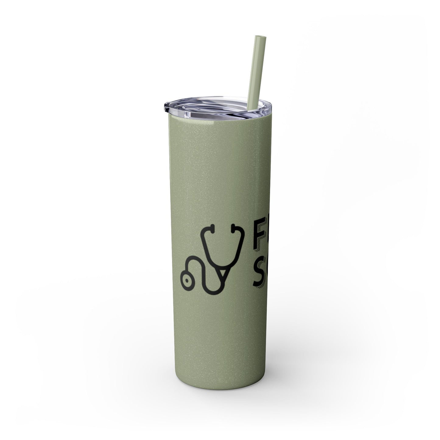 Flyscrubs Skinny Tumbler with Straw, 20oz
